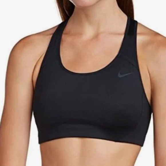 Nike Black Sports Bra with Adjustable Back and Wide Straps and Supportive Band - Picture 1 of 11